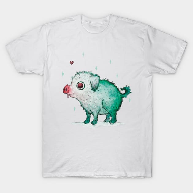 Cute monster piggie T-Shirt by Hana Nekrep Art